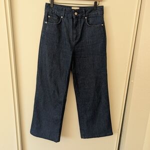 Sezane Dark Indigo Wide-Leg Jeans